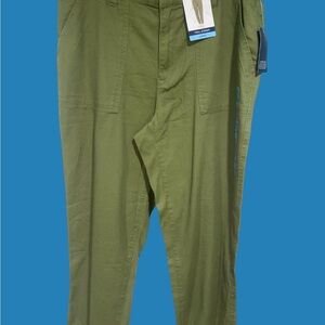 Army Green Jogging Style Utility Trousers with Relaxed Fit